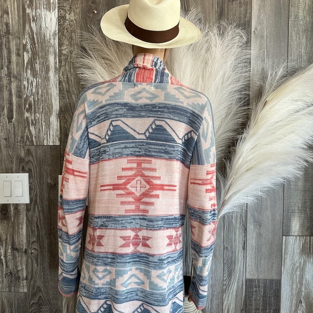 Sun & Shadow Aztek Boho Printed Pastel Open Cardi… - image 4